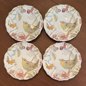 Dessert/appetizer serving set of 4  Bird motif